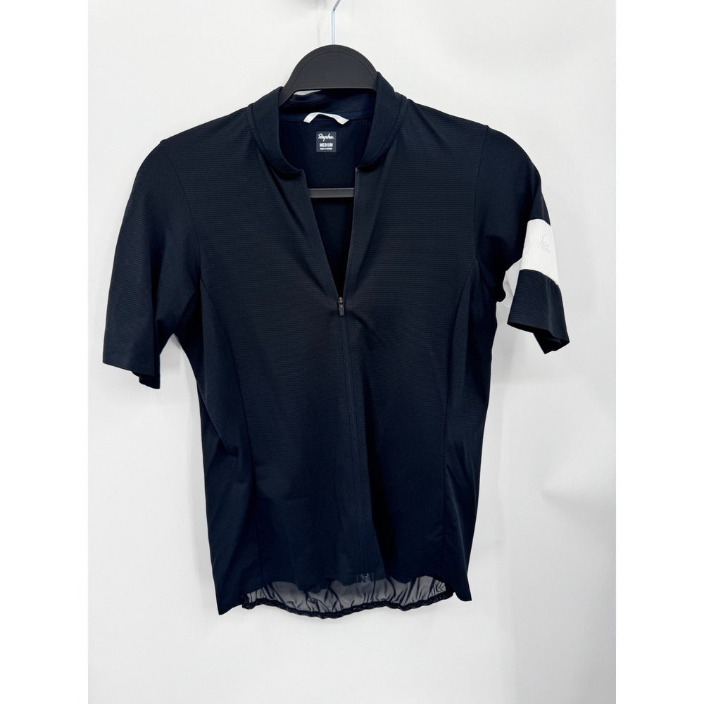Rapha Classic Flyweight Jersey Women Medium Black Short Sleeve Full Zip Cycling